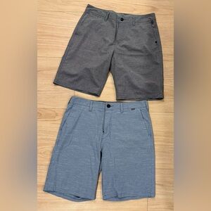 Blue Hurley and Gray Quicksilver Dry Flight Men’s Shorts - size 32